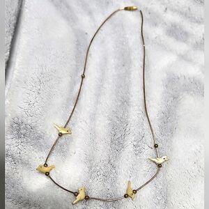 Gold tone dove bead necklace